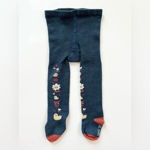 Souris Mini Blue and Red Floral Tights with Unique Patterns